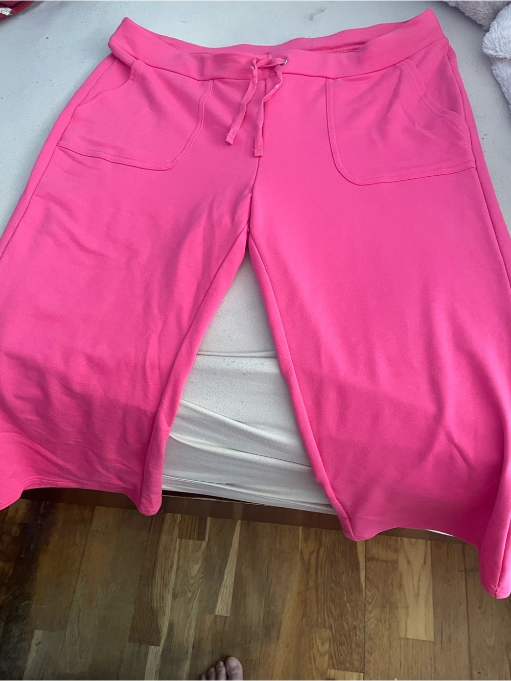Pink Drawstring Capri Pants